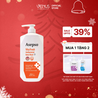  Sữa tắm kháng khuẩn ASEPSO dưỡng sáng da bổ sung Vitamin C & E 