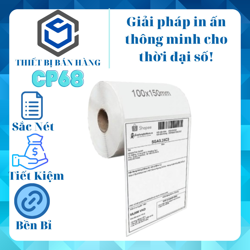 Giấy In Nhiệt Đơn Hàng 100x150 x 350 Tem