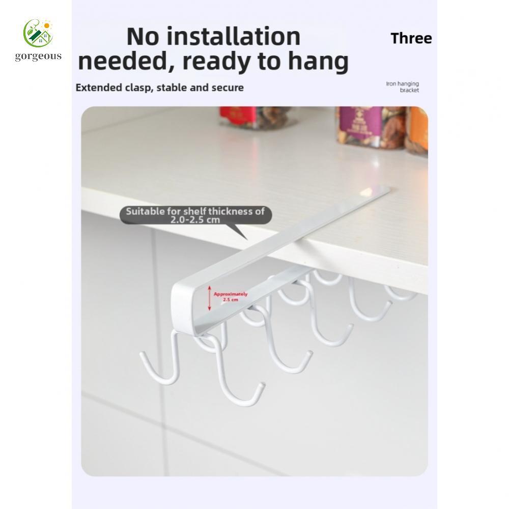 ⭐GROUS⭐Hanging Shelf Space-saving Design Sturdy Iron Construction Easy Install