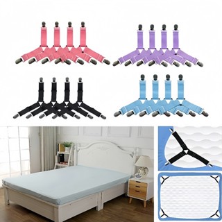 Bộ 4 kẹp ga giường drap chống xê dịch,bộ dây kẹp 3 chấu inox cố định ga giường,dây buộc drap tiện