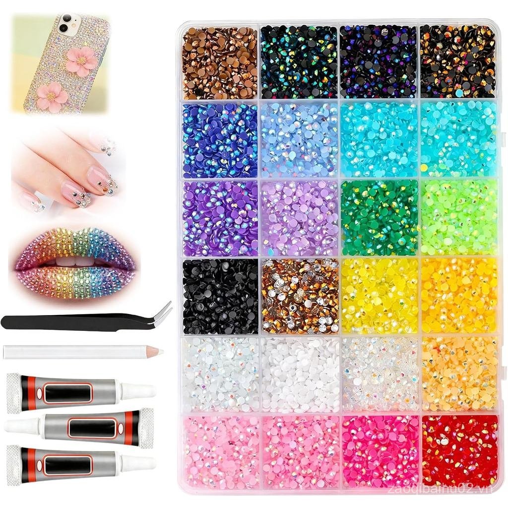 Bộ Bedazzling với 40000 Chiếc 3mm Nhiều Màu Nhựa Thạch Anh & B7000 Keo Hoàn Chỉnh Bộ Bejeweled Với T