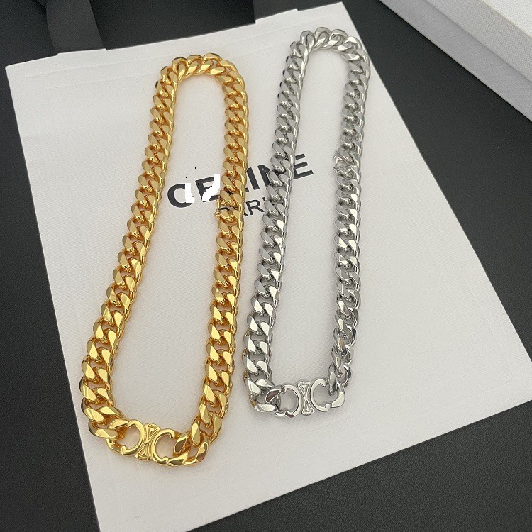 G9KE Necklace and bracelet, fashionable brass gold-plated Cuban thick chain, simple and unique colla