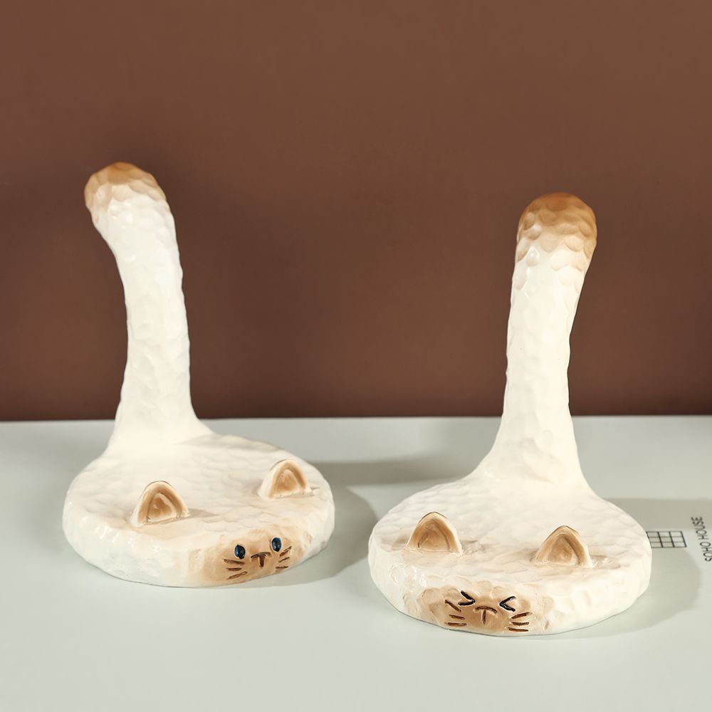 Giá đỡ điện thoại hình mèo resin dễ thương đồ trang trí để bàn đồ decor bàn làm việc decor vintage đ
