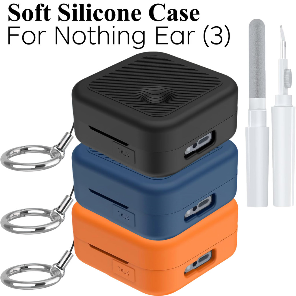 For Nothing Ear (3) Case Cover, Soft Silicone Case for Nothing Ear (3), Vỏ bảo vệ chống sốc với bộ d