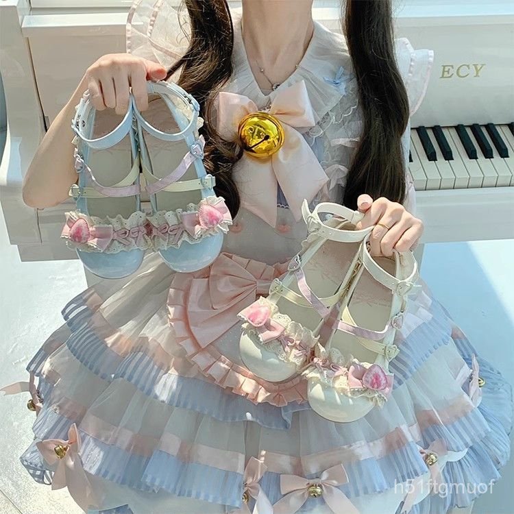 Giày Mary Jane dễ thương, giày Lolita Lolita Giày da ngọt ngào kiểu công chúa dành cho bé gái