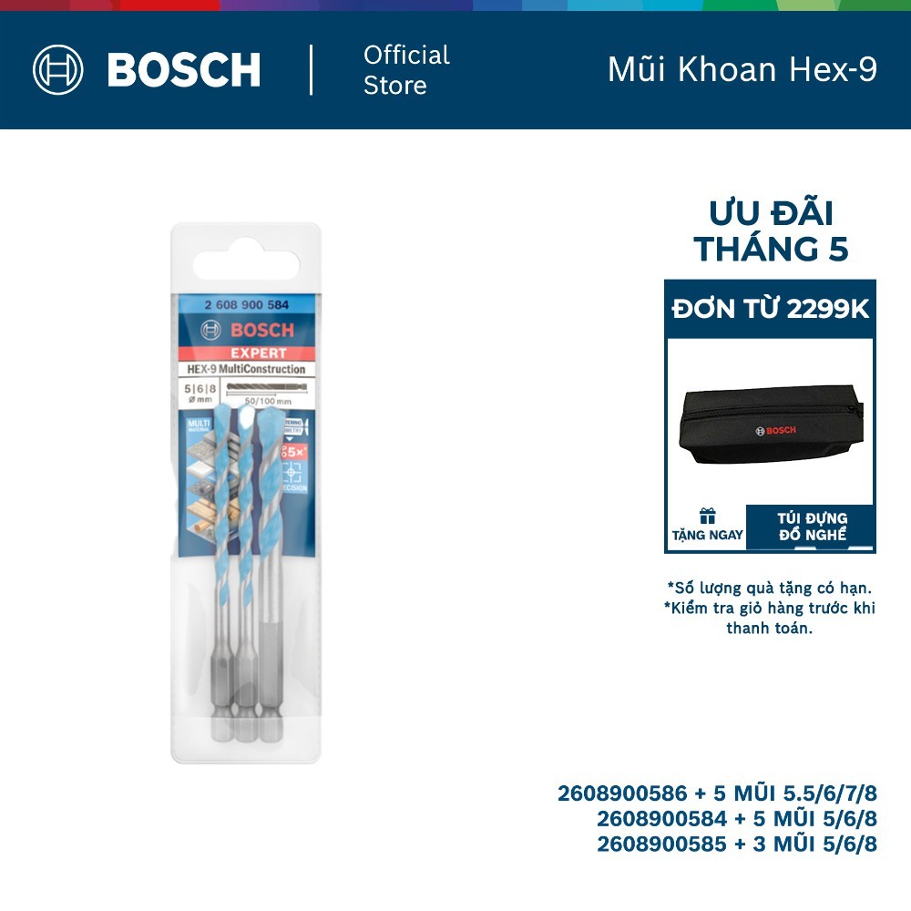 Bộ mũi khoan Bosch Hex-9 đa năng