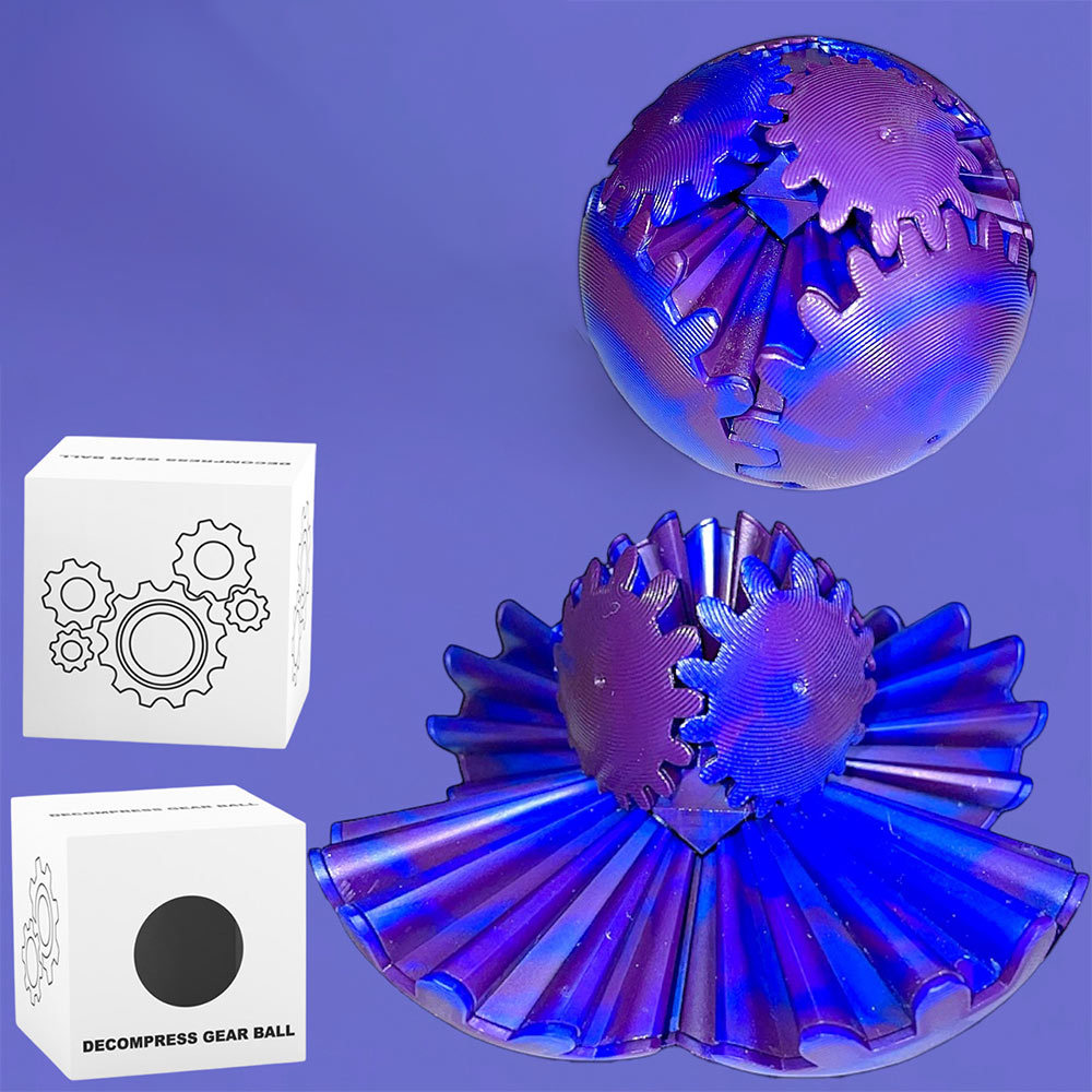 3D Printing Creative Round Gear Ball Relaxation Toy Love Square Design Blue Purple Colored Toys For 