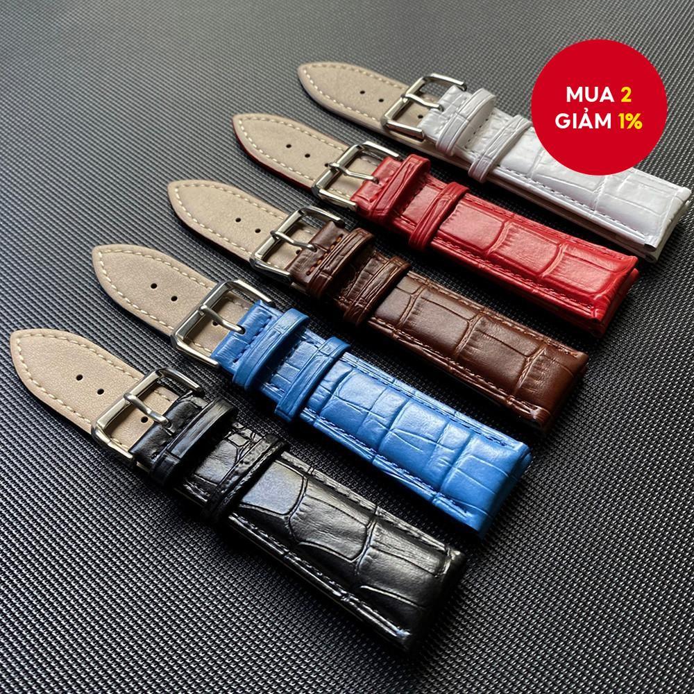 Dây đeo đồng hồ bằng da thật 14-24mm, Dây đeo khóa bền cho nhiều kích cỡ khác nhau