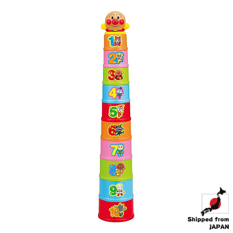 AGATSUMA Anpanman Genius Brain Stacking Cups for Ages 1-3