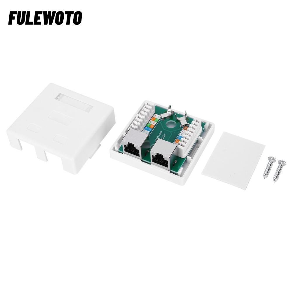 Hộp gắn FILEWOTO RJ45-8P8C, Hộp gắn bề mặt 2 cổng RJ45-8P8C, Dễ dàng gắn ABS màu trắng với ốc vít và