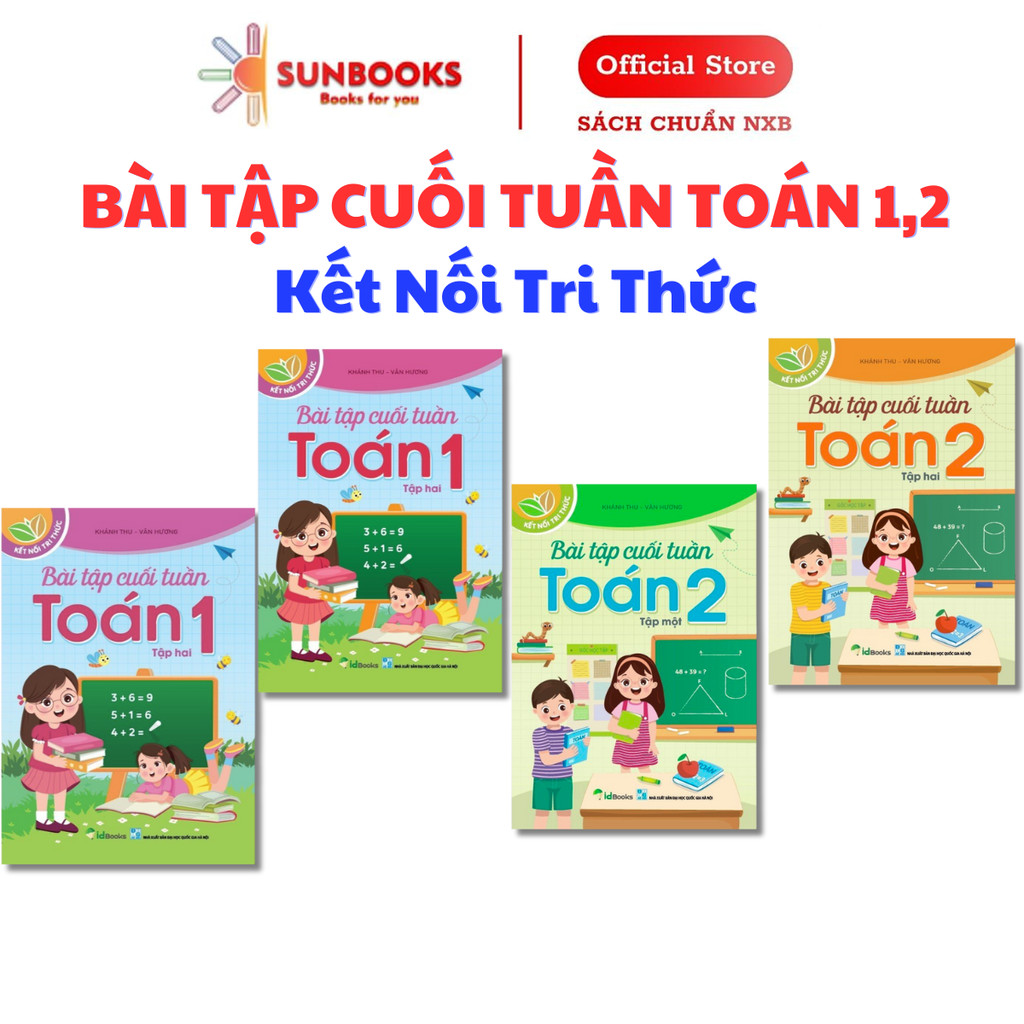 Sách - Bài tập cuối tuần toán lớp 1, 2 chương trình kết nối tri thức (idbooks)