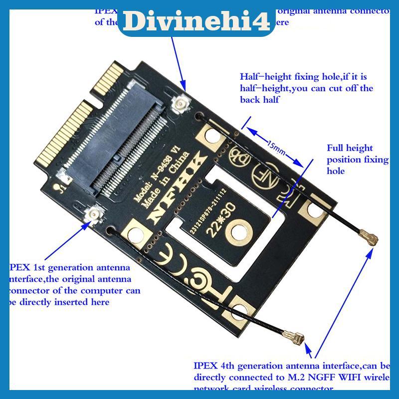 < divinehi4 > Bộ chuyển đổi M.2 NGFF sang Mini PCI-E (PCIe + USB) cho M.2 Wifi Wlan Nice