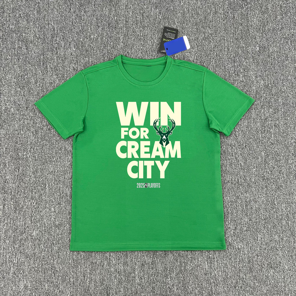 Đồng phục huấn luyện bóng rổ NBA Milwaukee Bucks 2025, thoáng khí nhanh khô