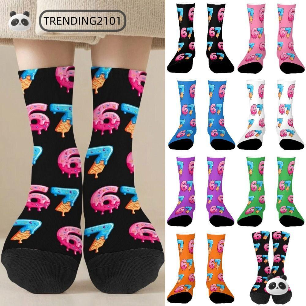 TRENDING 67 Meme Crew Tất Dài, Cotton Hoạt Hình 67 Meme Kem Tất, Ngộ nghĩnh Ấm Nhẹ Thoáng Khí Sáng T