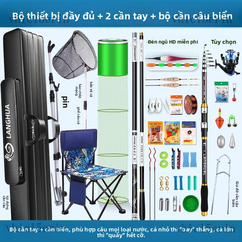 Ghế câu cáCần câu cá, cần câu tay, cần câu carbon, siêu nhẹ, cứng, cần câu nền dài, cần câu cá diếc,