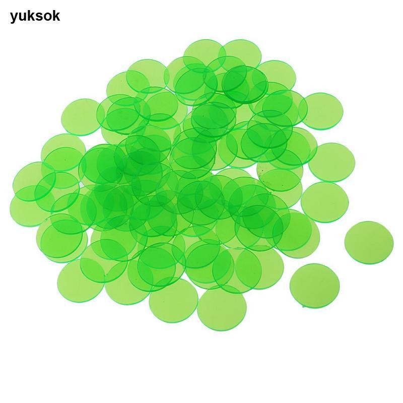 Rất nhiều 100 chip Bingo tròn 3 / 4 '' Đồ chơi Bingo mờ cho thẻ Bingo