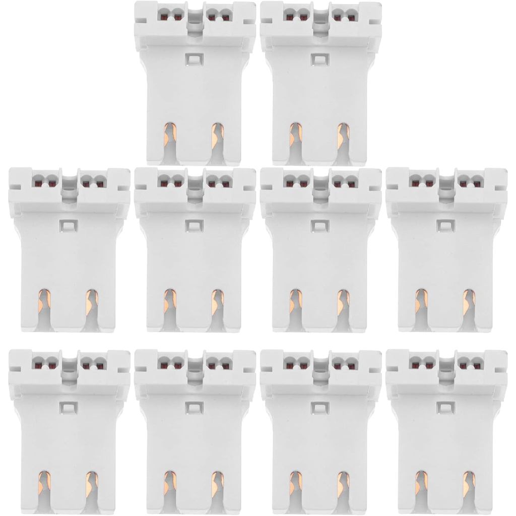 10 Chiếc Giá Đỡ Ổ Cắm Huỳnh Quang Hình Chữ U, Ổ Cắm Đèn Huỳnh Quang Nhựa Vừa Bi- Pin Fit / T12 Đèn L