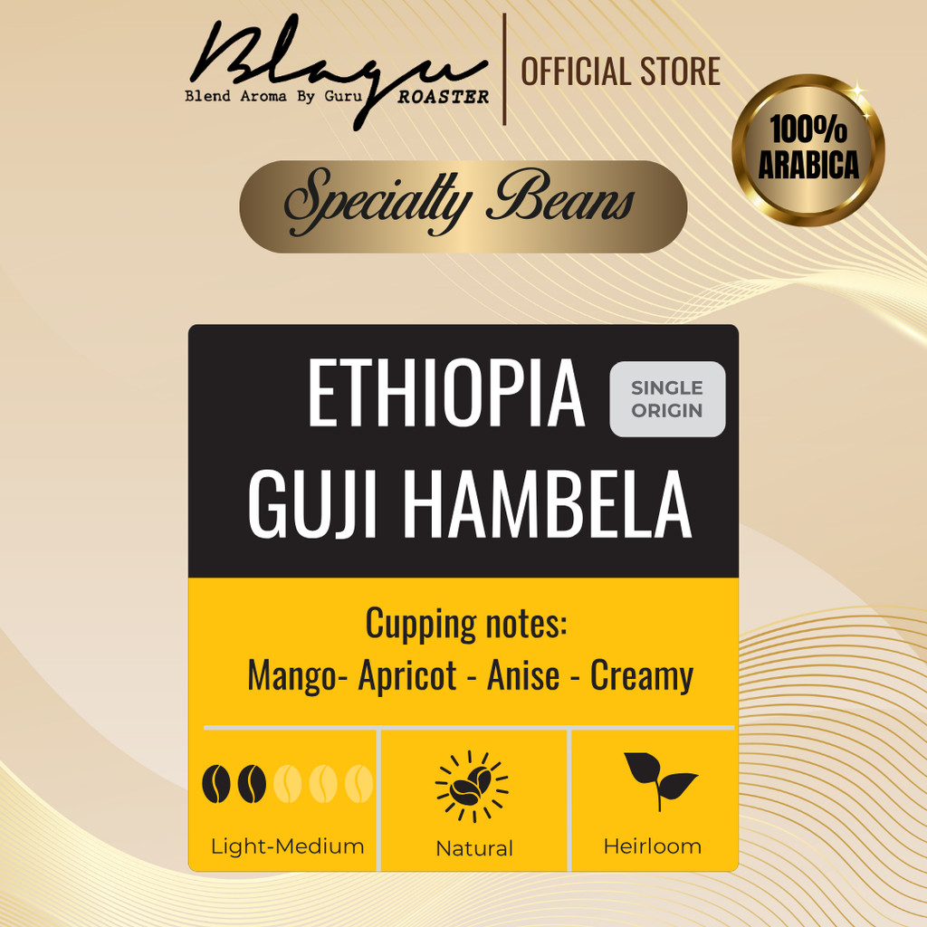 Cà Phê Đặc Sản Blagu - Ethiopia Guji Hambela - 100% Arabica - Light Medium - Túi 250gram
