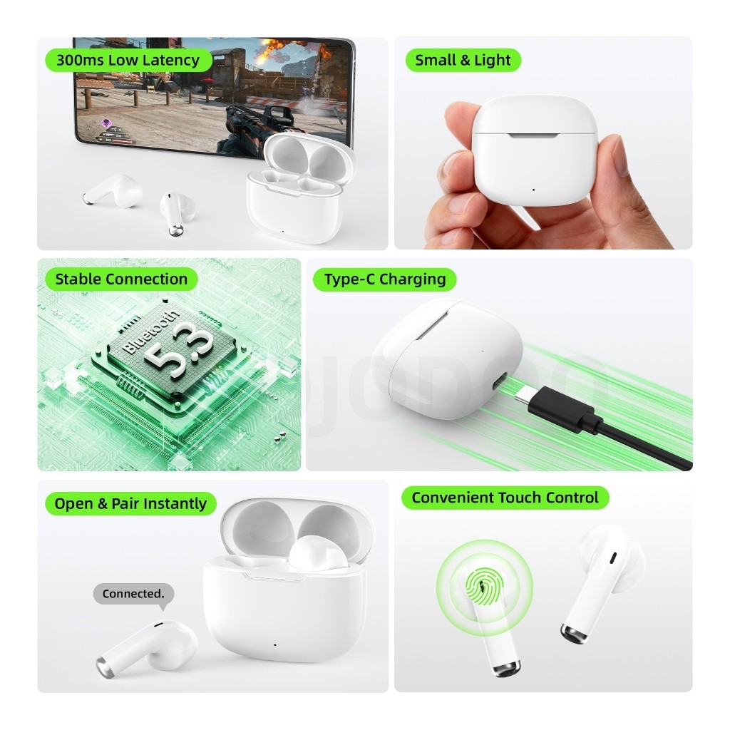 GOOJODOQ Tai nghe J237 Bluetooth 5.3 Kết nối ổn định Trải nghiệm âm thanh chìm Độ trễ thấp Đồng bộ hóa âm thanh-Video | BigBuy360 - bigbuy360.vn