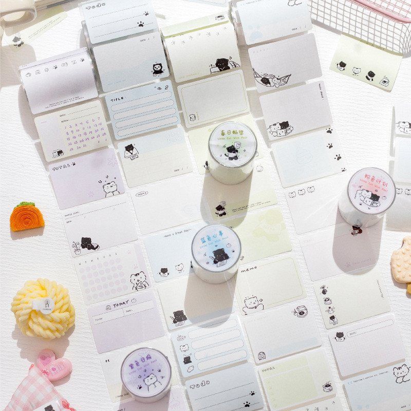 Kitty Lập Kế Hoạch Sticker · Cloud Note Tape Notebook diy Chất Liệu Trang Trí Primer Tape Sticker Si