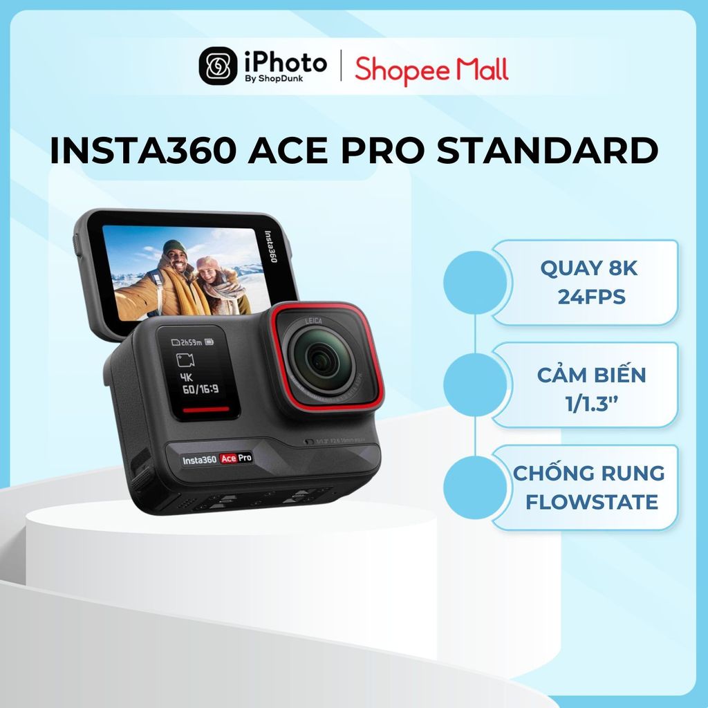 [LIVESTREAM] Ace Pro Standard Bundle Bảo Hành Chính Hãng - Camera Hành Động 8K/24fps, Chống Nước