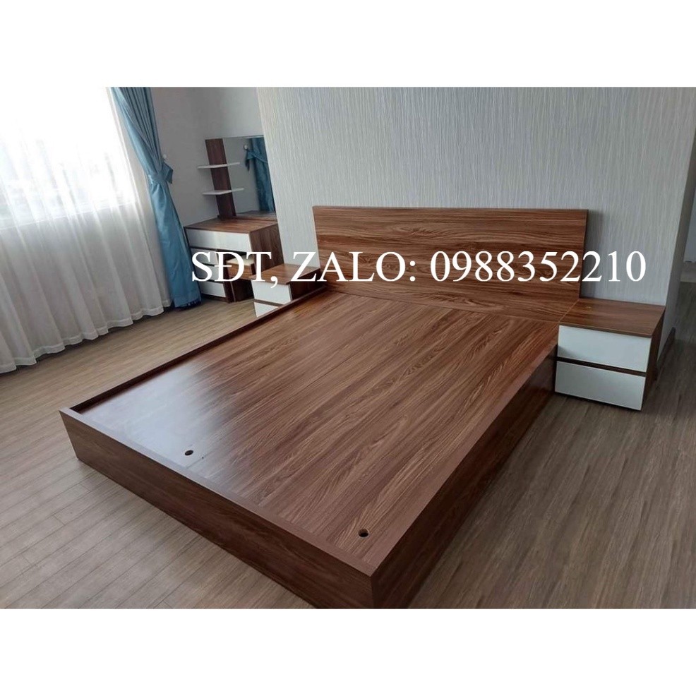 Giường Ngủ Gỗ Công Nghiệp MDF 1m8 kèm ngăn kéo