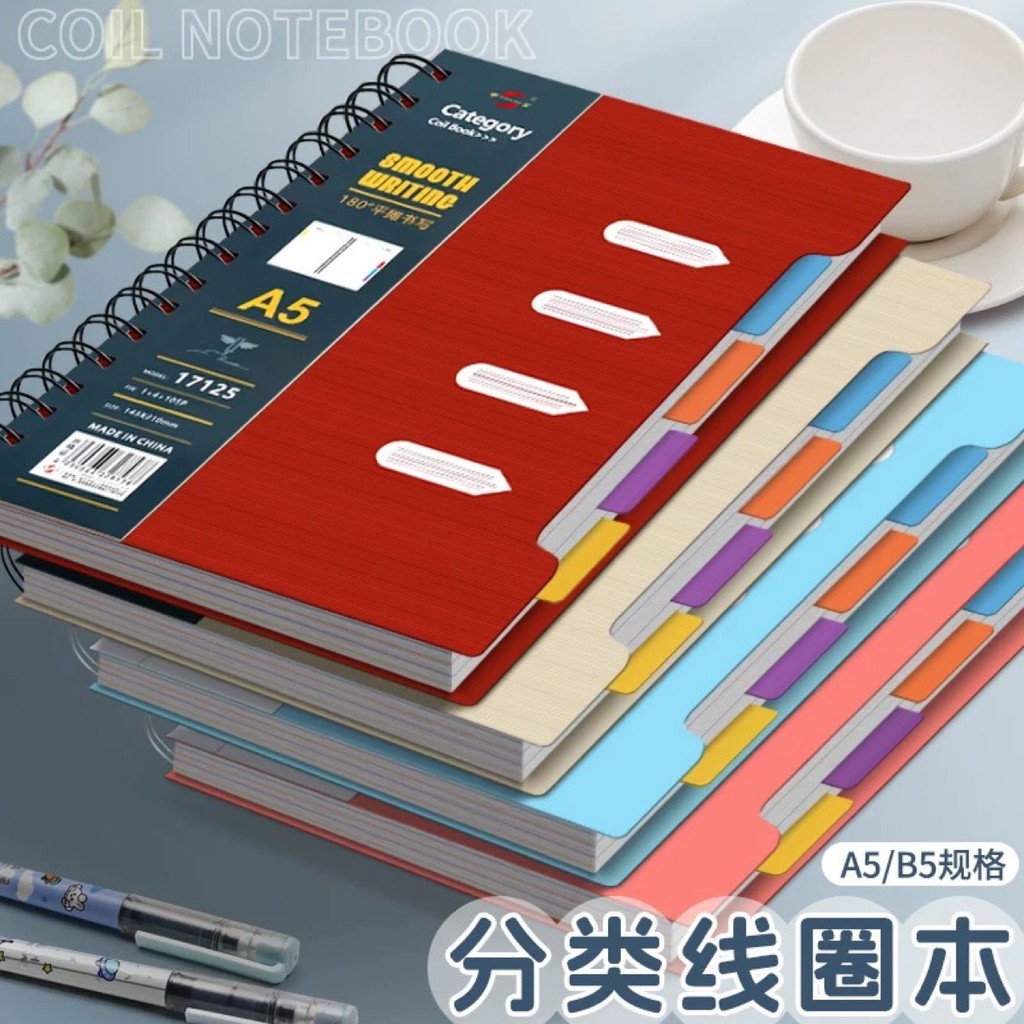 2026 Phong Cách Mới Shinshi A5 Màu Phân Loại Cuộn Máy Tính Xách Tay Ngang Notebook B5 Notepad Nam Si