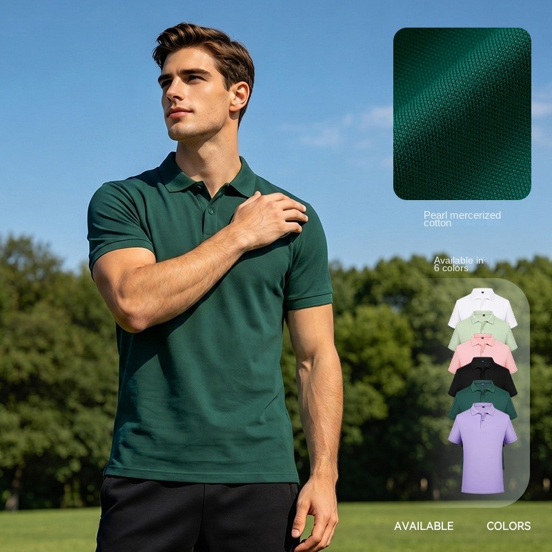 New Polo Shirt Men's Summer New Quick-Drying T-shirt Breathable plus Size Sports Fitness Short Sleev