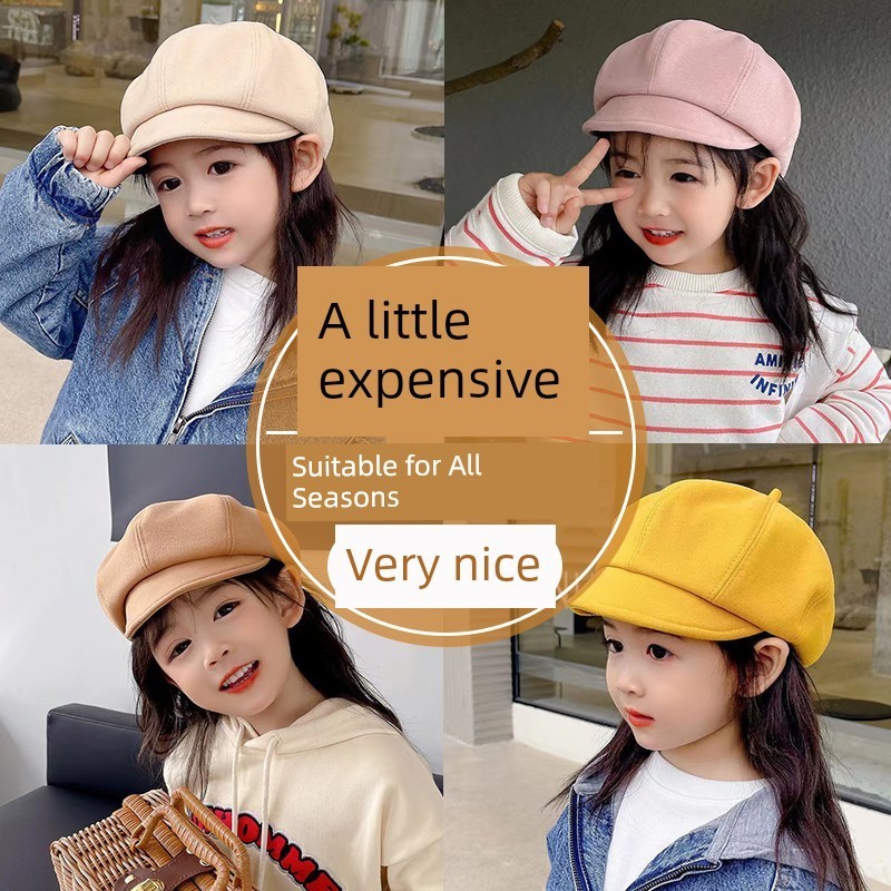 mũ nồi cho bé gái mũ len bé gái Mũ nồi trẻ em mũ thu đông bé gái mũ bát giác bé gái mẫu mới 2025 mũ 