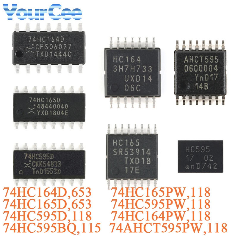 50 Cái / 10 Cái 74HC595D, 118 74HC595D 74HC595 SOIC-16 8-bit Đầu vào nối tiếp Nối tiếp hoặc Đầu ra s