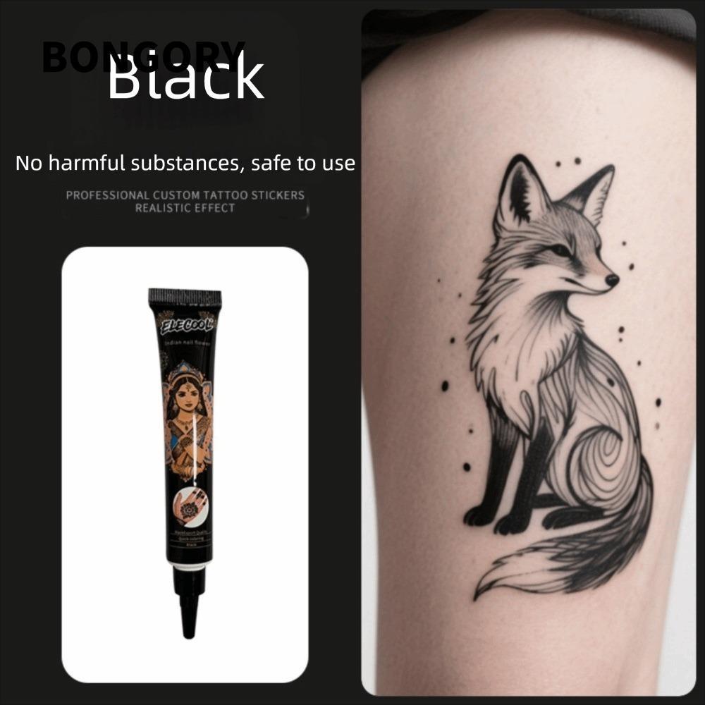 Kem xăm Henna BONGORY, Bán vĩnh viễn Dễ sử dụng Henna Paste Cone, Kem Henna Tạm thời Đen Nâu Nâu Kem