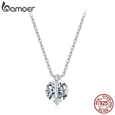 Bamoer Bạc 925 Moissanite Vòng Cổ Xoay Trang Sức Nữ Quà Tặng