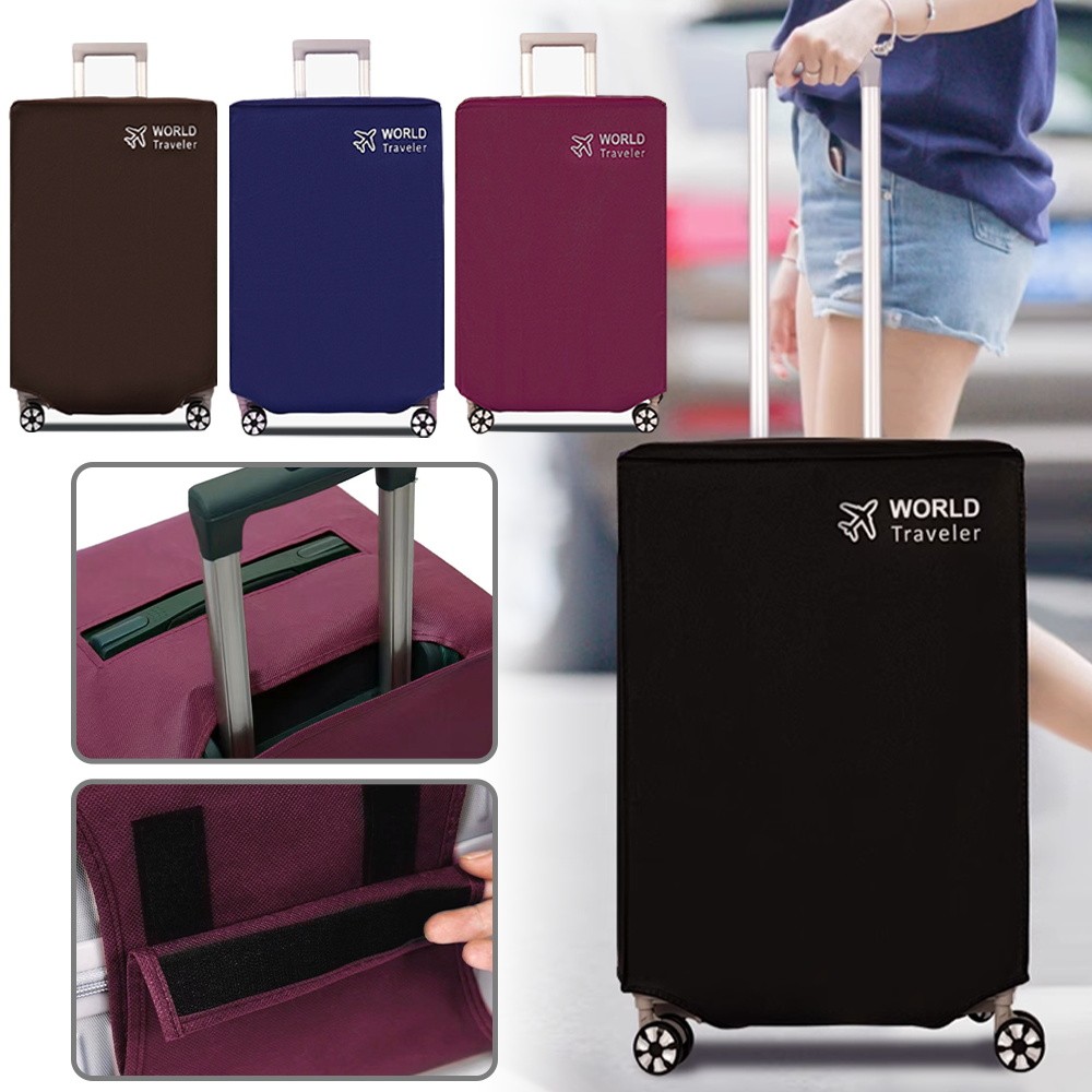 Luggage Cover Protective Case 20-30inch Trolley Box Suitable Travel Accessories Solid Color Series Dust Cover Reusable