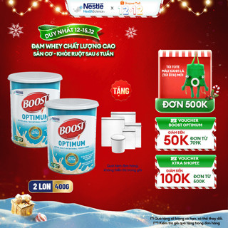   Tặng Set Giặt  Bộ 2 Sữa Bột NESTLÉ BOOST OPTIMUM Singapore Bổ Sung Dinh Dưỡng Cho Người Lớn Tuổi 400G 