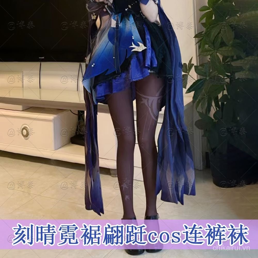 Genshin Quần cosplay Keqing phù hợp với vớ nữ - Quà tặng Giáng sinh
