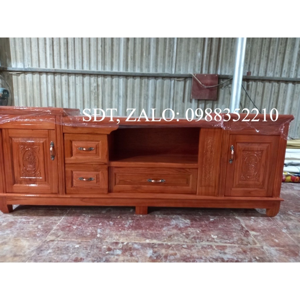 Kệ tivi gỗ xoan dài 2m