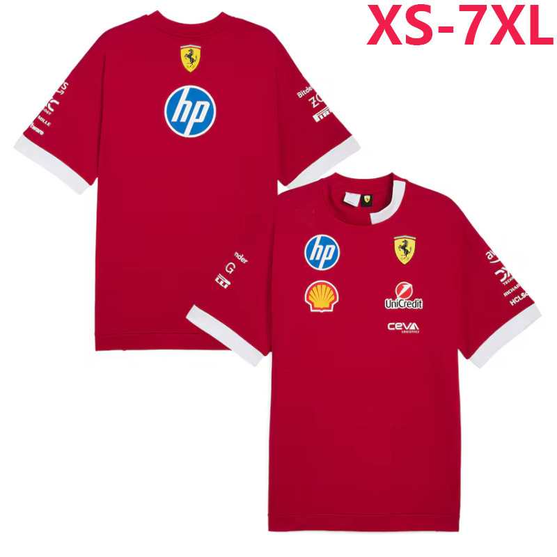 2026 Áo thun ngắn tay Unisex F1 mới + Áo đấu đội đua Ferrari F1