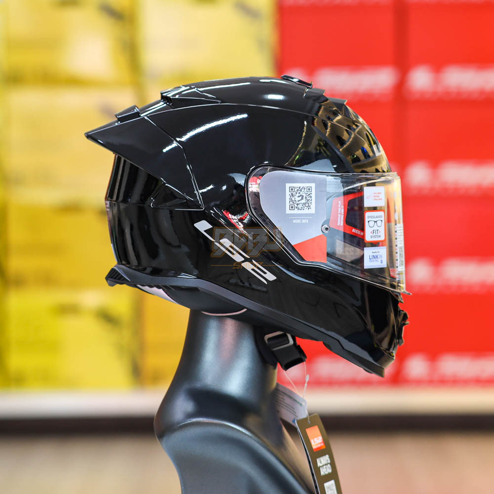 Combo Mũ LS2 FF800 EVO Đen Bóng Kèm Đuôi Gió