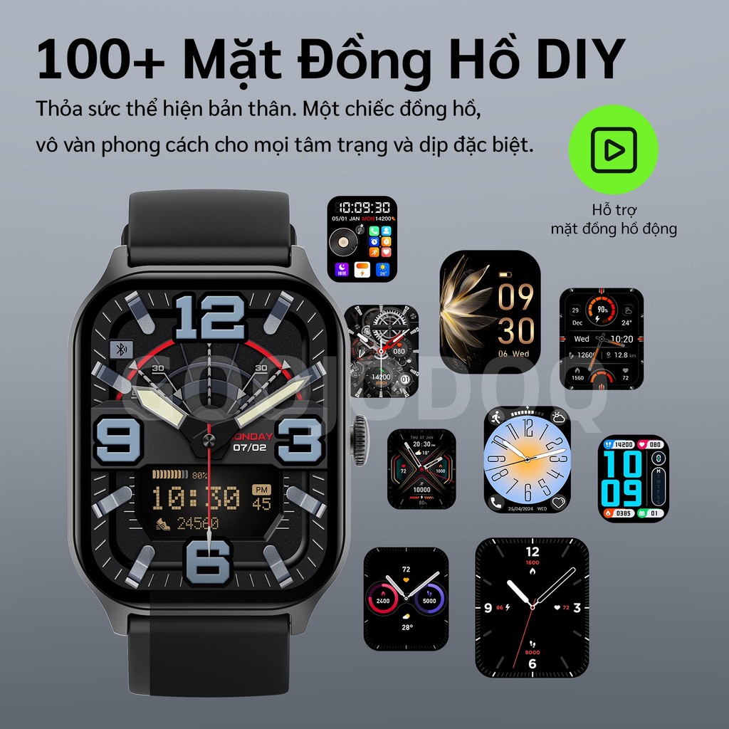 Đồng hồ thông minh GOOJODOQ 700mAh sở hữu màn hình HD 2.01 inch tính năng theo dõi sức khỏe cả ngày giao diện lập thể 3D | BigBuy360 - bigbuy360.vn
