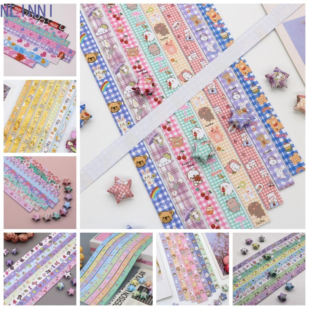 Giấy Ngôi Sao NLINNI Origami, Dải Giấy Ngôi Sao Giấy Gấp Ngôi Sao Handmade, Giấy Kawaii Thủ Công Nhi