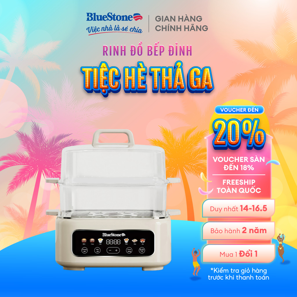 Nồi Hấp Đa Năng BlueStone MPB-7238 | 17L – 1300W | Cảm Ứng – Hấp Nhanh Không Mất Chất - Lòng nồi phủ
