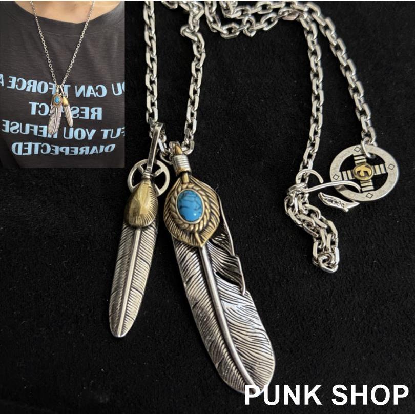 Vòng Cổ GOROS Bạc 925 Phong Cách Mới Đôi Mặt Dây Chuyền Lông Vòng Cổ 0360
