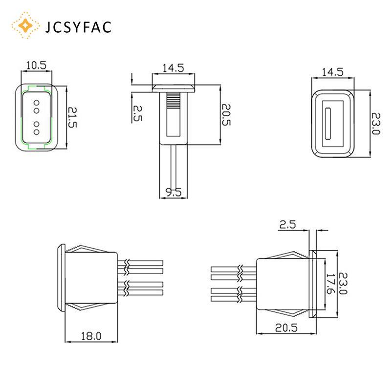 JCSYFAC 1 2Wire 4Wire USB 2.0 Nữ Power Ja USB2.0 Cổng Sạc Cổng Kết Nối Với Cáp PH 2.0 Thiết Bị Đầu C