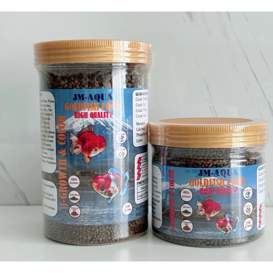 [HỎA TỐC] THỨC ĂN CHO CÁ VÀNG, CÁ CHÉP SƯ TỬ, PHI TẦN, HẠT CHÌM - JM AQUA – GOLDFISH FOOD - 500G - F