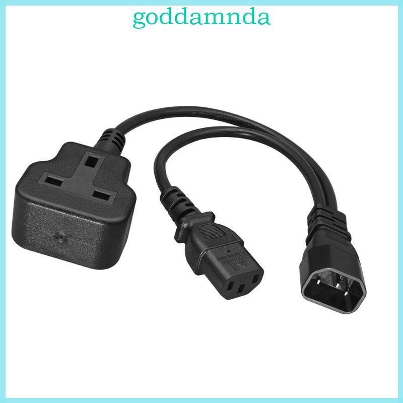 IEC60320 C14 To C13+UK Socket Splitter Power Cord For Server Rack 3x0 75mm²Wire