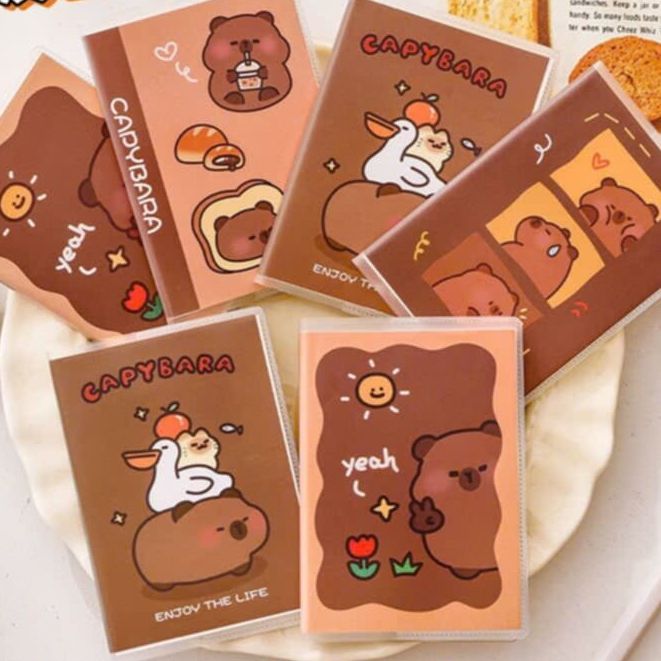 A7 Capybara Bìa Nhựa Notebook Mini Notebook Động Vật Dễ Thương Notebook Học Sinh