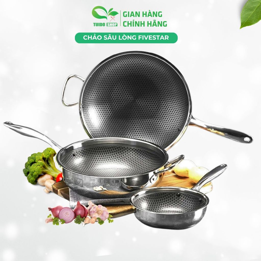 Chảo chống dính Black Cube Fivestar sâu lòng hàng chính hãng size 30 -32CM TUIDO SHOP