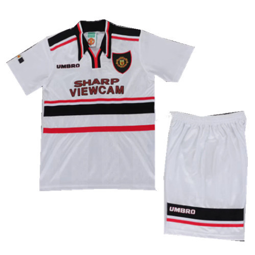Bộ trẻ em 1998 MU Retro Jersey sân khách Áo thể thao trẻ em 16-28