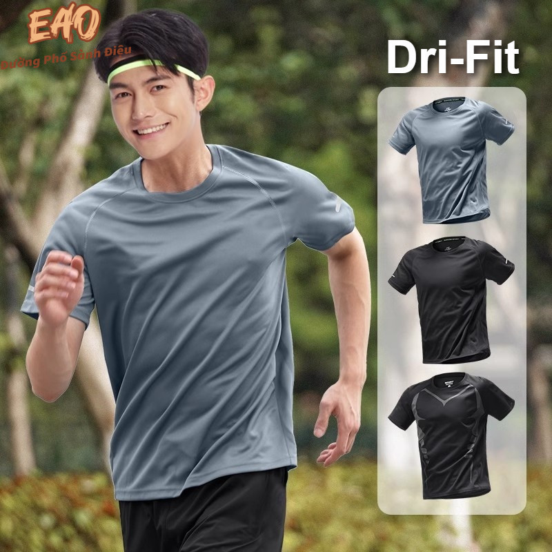 EATHO Áo thun nam Dri-Fit dáng rộng, phù hợp tập thể dục thể thao mùa hè