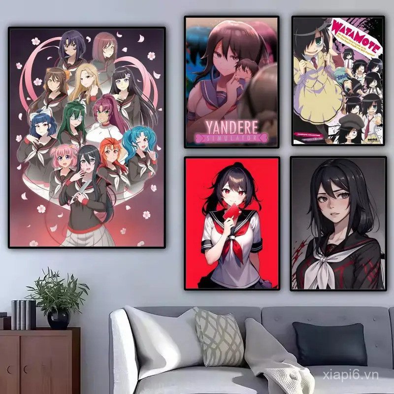 Poster độ phân giải cao In họa tiết nghệ thuật treo tường của Anime "Yandere Simulator" dành cho phò